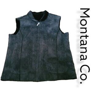 Montana Co. Soft Small Black Stitched Vest